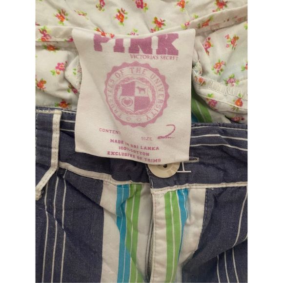 Women’s • Victoria’s Secret Pink • Pastel Colored • Striped • Shorts • Size 2 - Picture 3 of 3